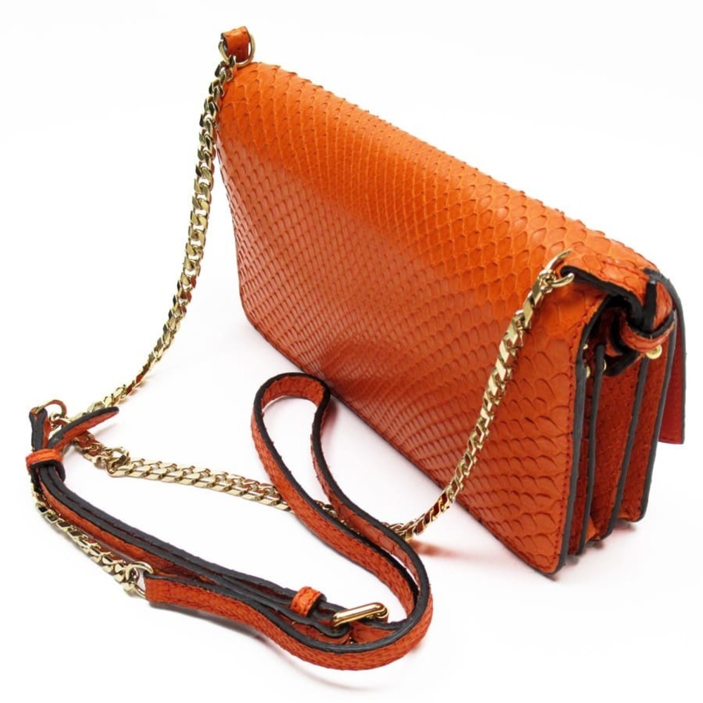 Burberry Python Leather Shoulder Wallet Orange - image 2